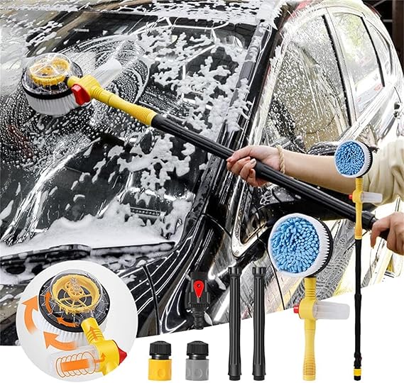 🚗 Cepillo de Limpieza Multifuncional para Coche – Con Pistola de Pulverización y Espuma Automática 🧼💦